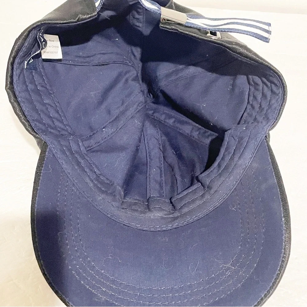 Nautica Womens One Size Black Satin Baseball‎ Cap Hat